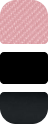 Cappottina rosa pastello, tessuti neri, telaio nero
