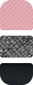 Capote rose pâle, habillages gris chiné, châssis noir